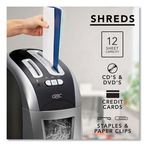 SWI1757390 - GBC - EX12-05 Super Cross-Cut Shredder, 12 Manual Sheet Capacity