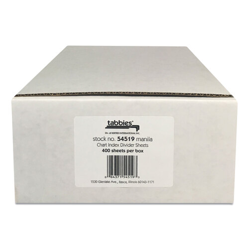 TAB54519 - Tabbies - Medical Chart Index Divider Sheets, Untabbed, 11 x 8.5, Manila, 400/Box