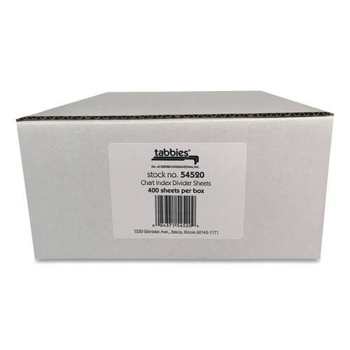 TAB54520 - Tabbies - Medical Chart Index Divider Sheets, Untabbed, 11 x 8.5, White, 400/Box