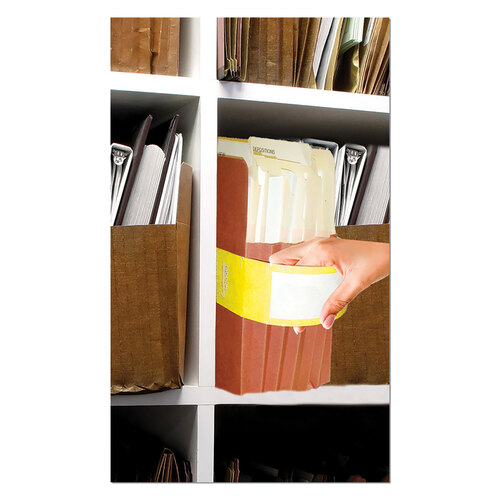 TAB68801 - Tabbies - File Pocket Handles, 9.63 x 2, Yellow/White, 4/Sheet, 12 Sheets/Pack