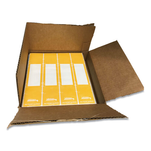 TAB68801 - Tabbies - File Pocket Handles, 9.63 x 2, Yellow/White, 4/Sheet, 12 Sheets/Pack