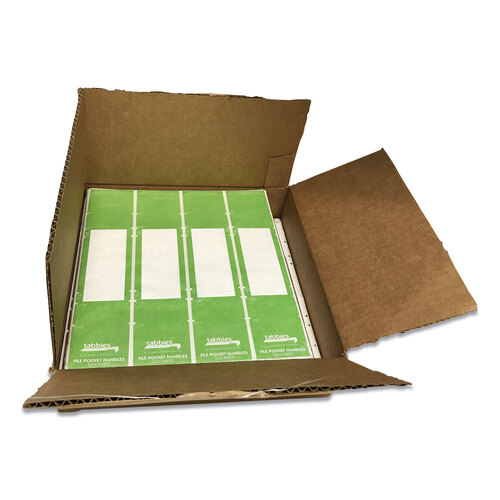 TAB68809 - Tabbies - File Pocket Handles, 9.63 x 2, Green/White, 4/Sheet, 12 Sheets/Pack