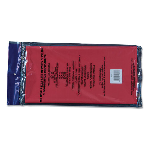 TBL549RD - Tablemate - Table Set Rectangular Table Cover, Heavyweight Plastic, 54&quot; x 108&quot;, Red, 6/Pack