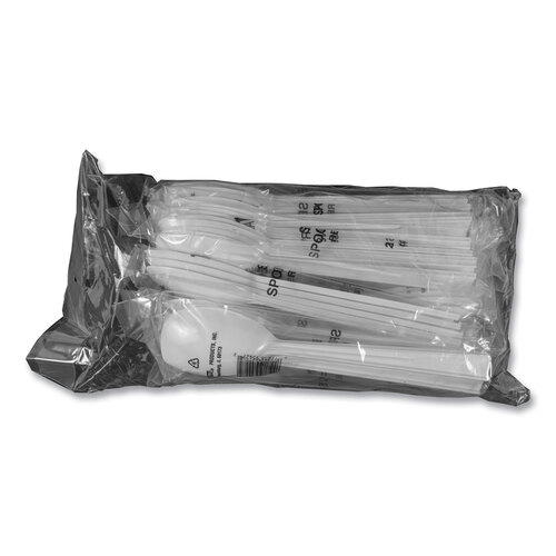 TBLW95PK4 - Tablemate - Table Set Plastic Serving Forks and Spoons, White, 24 Forks, 24 Spoons per Pack