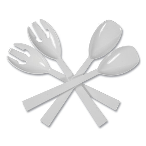 TBLW95PK4 - Tablemate - Table Set Plastic Serving Forks and Spoons, White, 24 Forks, 24 Spoons per Pack
