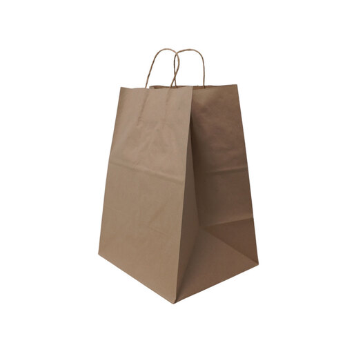TDPTKNTAOUDE - SOLUPAC - Take Out Twist Handle Bag, Natural Twisted-Paper Handles, 12" x 9" x 15.75", Natural, 200/Carton