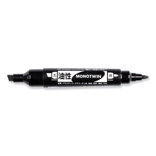 TOM56646 - American Tombow - Mono Twin Bold Permanent Marker, Fine/Broad Tips, Black, 10/Box