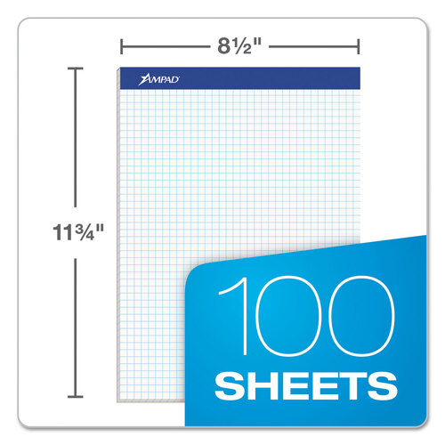 TOP20210 - Ampad - Quad Double Sheet Pad, Quadrille Rule (4 sq/in), 100 White 8.5 x 11.75 Sheets