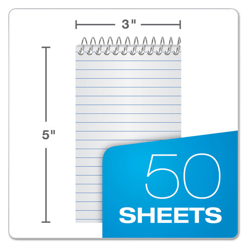 TOP25093 - Ampad - Memo Pads, Narrow Rule, Randomly Assorted Cover Colors, 50 White 3 x 5 Sheets