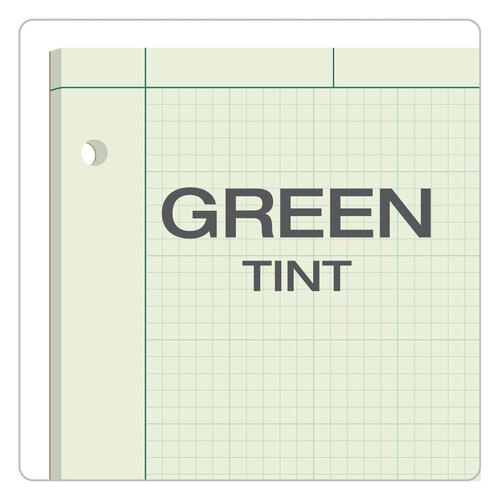 TOP35500 - Tops - Engineering Computation Pads, Cross-Section Quadrille Rule (5 sq/in, 1 sq/in), Green Cover, 100 Green-Tint 8.5 x 11 Sheets