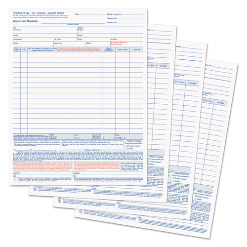 TOP3847 - Tops - Bill of Lading, Four-Part Carbonless, 8.5 x 11, 50 Forms Total