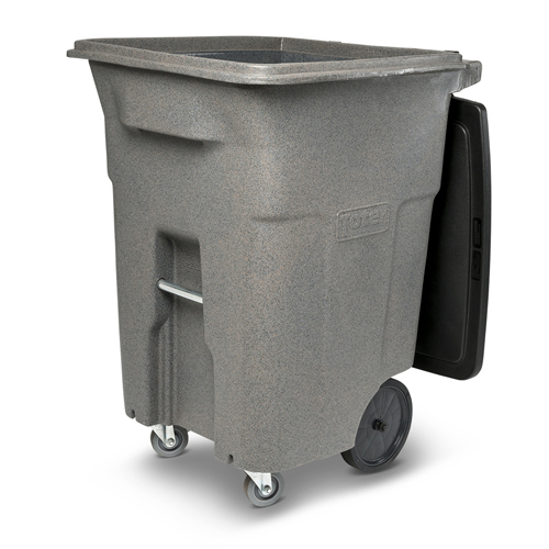 Toter ACC96-54689 96 Gallon Gray Rectangular Rotational Molded Wheeled  Trash Can with Casters and Lid