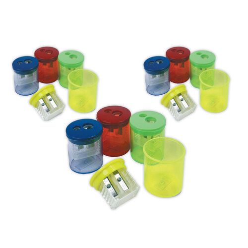 TPGESN51312 - The Pencil Grip - Eisen Sharpeners. Two-Hole, 1.5 x 1.75, Assorted Colors, 12/Pack