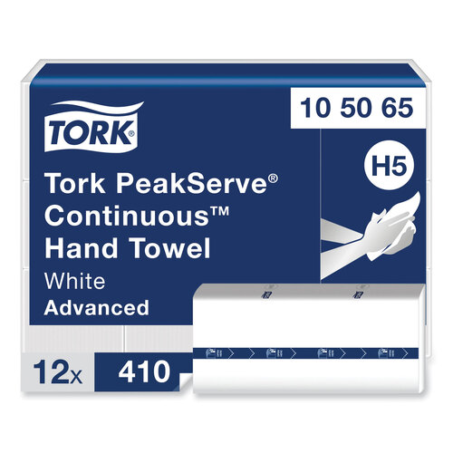 TRK105065 - Essity - PeakServe Continuous Hand Towel, 7.91 x 8.85, White, 410 Wipes/Pack, 12 Packs/Carton