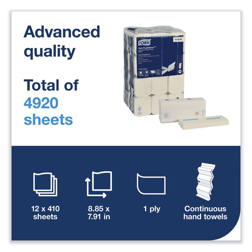 TRK105065 - Essity - PeakServe Continuous Hand Towel, 7.91 x 8.85, White, 410 Wipes/Pack, 12 Packs/Carton
