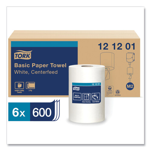 TRK121201 - Essity - Advanced Centerfeed Hand Towel, 2-Ply, 9 x 11.8, White, 600/Roll, 6/Carton