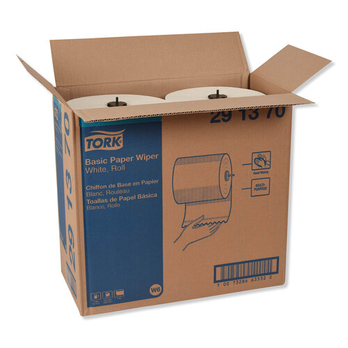 TRK291370 - Essity - Basic Paper Wiper Roll Towel, 7.68&quot; x 1,150 ft, White, 4 Rolls/Carton