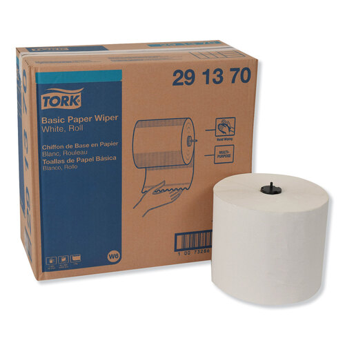 TRK291370 - Essity - Basic Paper Wiper Roll Towel, 7.68&quot; x 1,150 ft, White, 4 Rolls/Carton