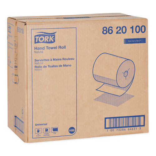 TRK8620100 - Essity - Universal Hand Towel Roll, Notched, 8&quot; x 425 ft, Natural, 12 Rolls/Carton