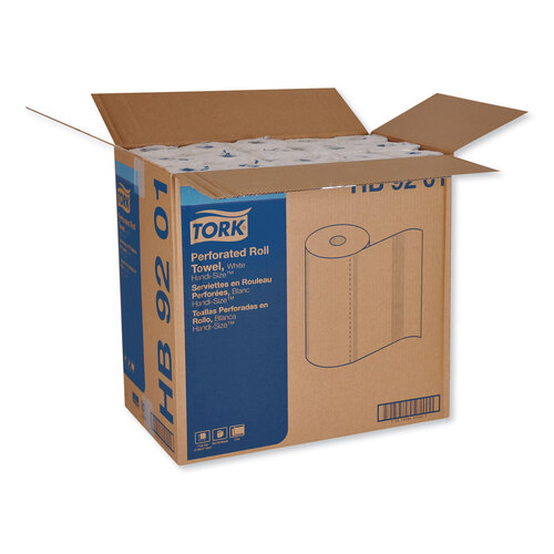 TRKHB9201 - Essity - Tork&reg; HB9201 Handi-Size Perforated Paper Roll Towel, 2-Ply, 11" W x 6.75" L, White, (Carton of 30 Rolls, 120 per Roll, 3,600 Towels)