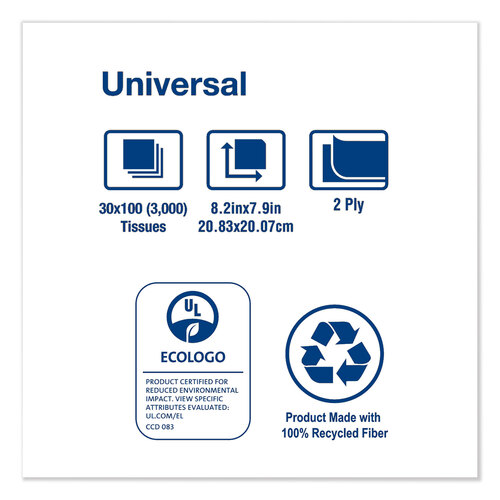 TRKTF6710A - Essity - Universal Facial Tissue, 2-Ply, White, 100 Sheets/Box, 30 Boxes/Carton