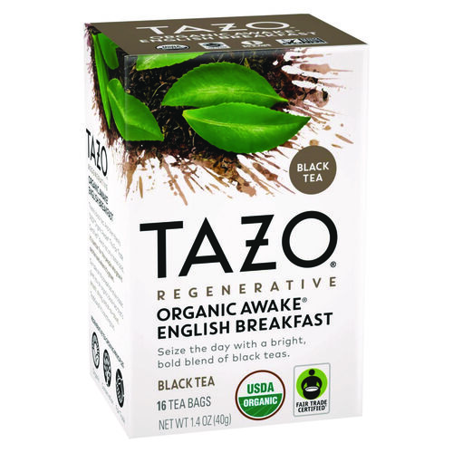 Tea Bags, Organic Awake English Breakfast, 16/Box, 6 Boxes/Carton Tea Bags, Organic Awake English Breakfast, 16/Box, 6 Boxes/Carton