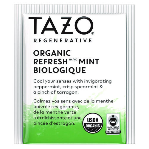 Tea Bags, Organic Refresh Mint, 16/Box, 6 Boxes/Carton Tea Bags, Organic Refresh Mint, 16/Box, 6 Boxes/Carton