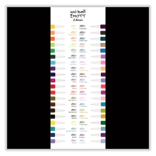 UBC24839 - Uni-Ball - EMOTT ever fine Porous Point Pen, Stick, Fine 0.4 mm, Assorted Ink Colors, White Barrel, 40/Pack