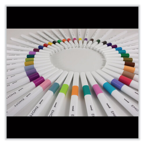 UBC24839 - Uni-Ball - EMOTT ever fine Porous Point Pen, Stick, Fine 0.4 mm, Assorted Ink Colors, White Barrel, 40/Pack