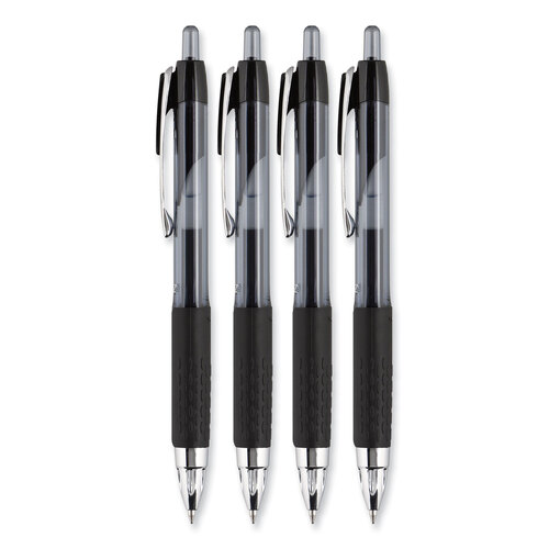 207 Plus+ Gel Pen, Retractable, Medium 0.7 mm, Black Ink, Black Barrel