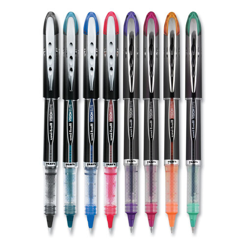 UBC58092PP - Uni-Ball - VISION ELITE Roller Ball Pen, Stick, Micro 0.5 mm, Assorted Ink Colors, Black Barrel