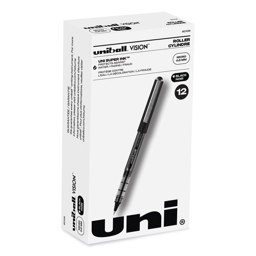 uni-ball - Vision Roller Ball Stick Water-Proof Pen, Black Ink, Micro, Dozen, Sold as 1 DZ uni-ball - Vision Roller Ball Stick Water-Proof Pen, Black Ink, Micro, Dozen, Sold as 1 DZ