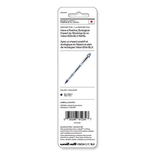 UBC61234PP - Uni-Ball - Refill for Vision Elite Roller Ball Pens, Bold Conical Tip, Assorted Ink Colors, 2/Pack