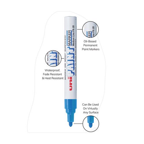 UBC63603 - Uni-Ball - Permanent Marker, Medium Bullet Tip, Blue