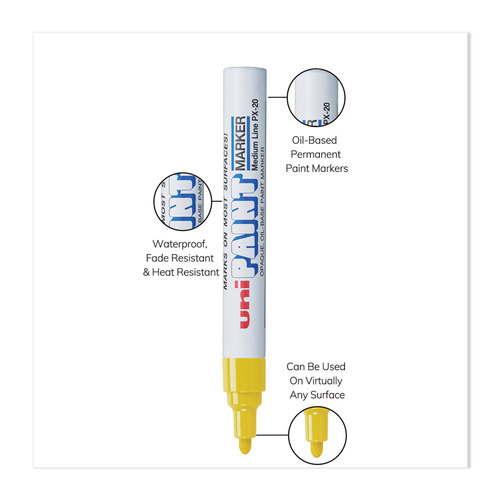 UBC63605 - Uni-Ball - Permanent Marker, Medium Bullet Tip, Yellow