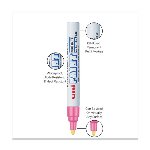 UBC63611 - Uni-Ball - Permanent Marker, Medium Bullet Tip, Pink