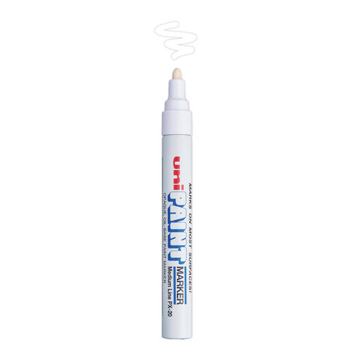 UBC63613 - Uni-Ball - Permanent Marker, Medium Bullet Tip, White