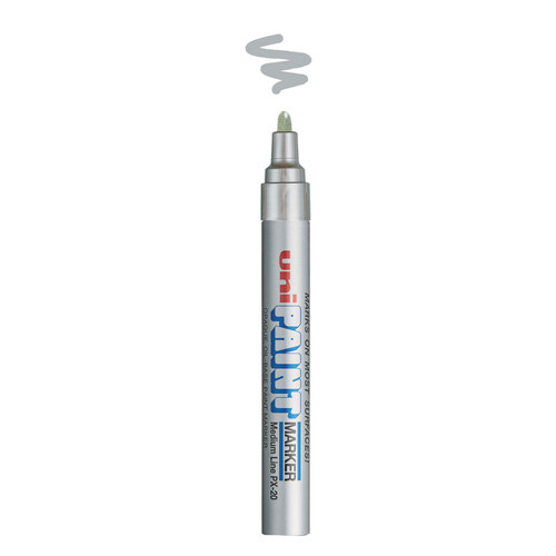 UBC63614 - Uni-Ball - Permanent Marker, Medium Bullet Tip, Metallic Silver