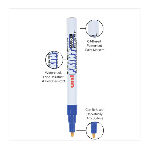 UBC63703 - Uni-Ball - Permanent Marker, Fine Bullet Tip, Blue