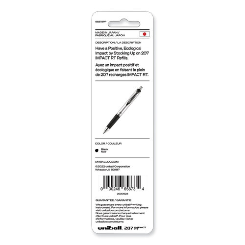UBC65873PP - Uni-Ball - Refill for Gel 207 IMPACT RT Roller Ball Pens, Bold Conical Tip, Black Ink, 2/Pack