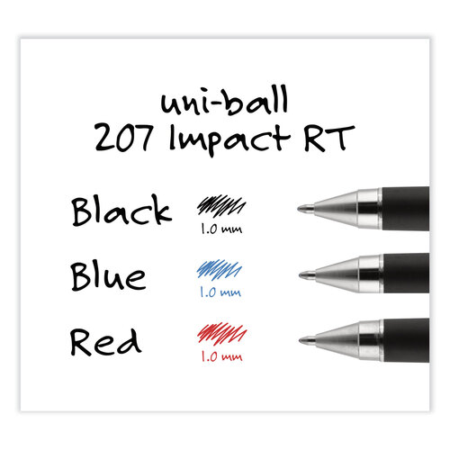 UBC65873PP - Uni-Ball - Refill for Gel 207 IMPACT RT Roller Ball Pens, Bold Conical Tip, Black Ink, 2/Pack