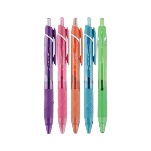 UBC70138 - Uni-Ball - Jetstream Elements Hybrid Gel Pen, Retractable, Medium 1 mm, Assorted Ink and Barrel Colors, 5/Pack