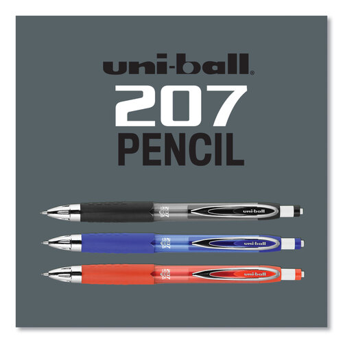 UBC70139 - Uni-Ball - 207 Mechanical Pencil with Lead and Eraser Refills, 0.7 mm, HB (#2), Black Lead, Assorted Barrel Colors, 3/Set