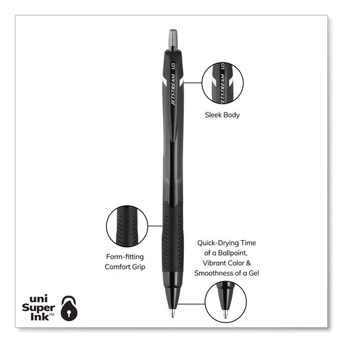 UBC70149 - Uni-Ball - Jetstream Elements Hybrid Gel Pen, Retractable, Medium 1 mm, Assorted Ink and Barrel Colors, 6/Pack