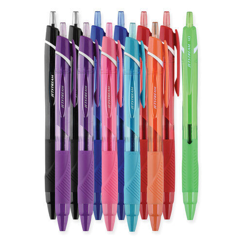 UBC70171 - Uni-Ball - Jetstream Elements Ballpoint Pen, Retractable, Medium 1 mm, Assorted Ink and Barrel Colors, 12/Pack