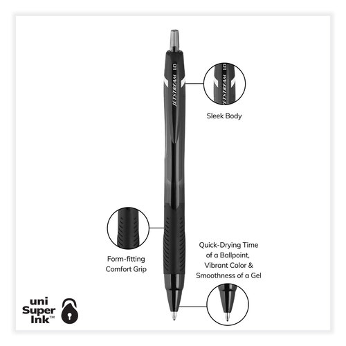 UBC70171 - Uni-Ball - Jetstream Elements Ballpoint Pen, Retractable, Medium 1 mm, Assorted Ink and Barrel Colors, 12/Pack