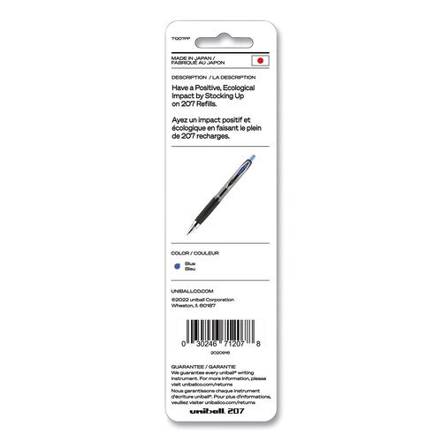 UBC71207PP - Uni-Ball - Refill for Signo Gel 207 Pens, Medium Conical Tip, Blue Ink, 2/Pack