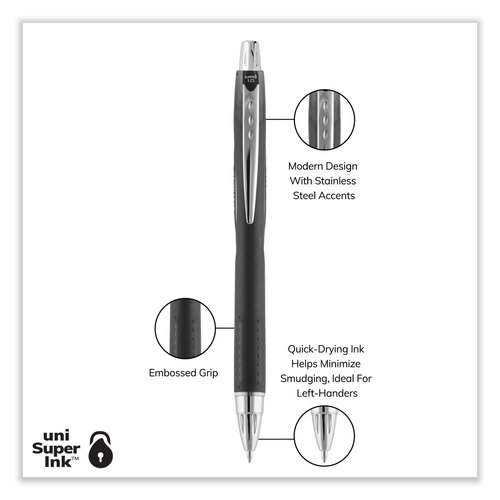 UBC73832 - Uni-Ball - Jetstream Retractable Ballpoint Pen, Bold 1 mm, Black Ink, Black Barrel