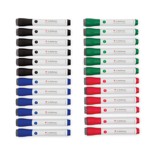 U Brands Medium Point Low-Odor Dry-Erase Markers with Erasers