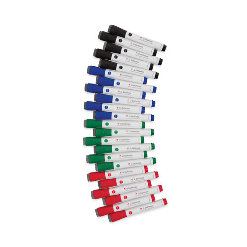UBR3285U0012 - U Brands - U-Defense Antimicrobial Dry-Erase Markers, Medium Bullet Tip, Assorted Colors, 24/Pack